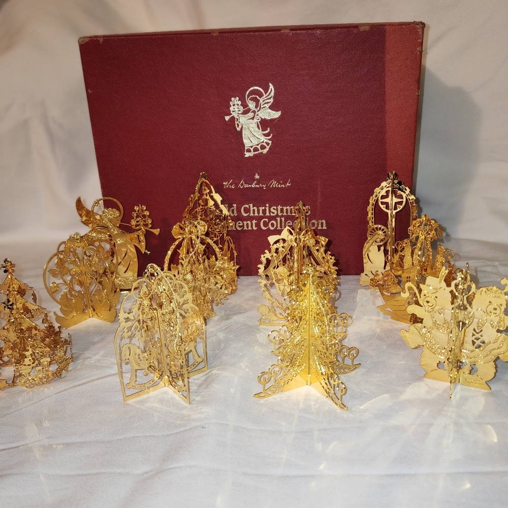 Danbury mint gold christmas ornaments